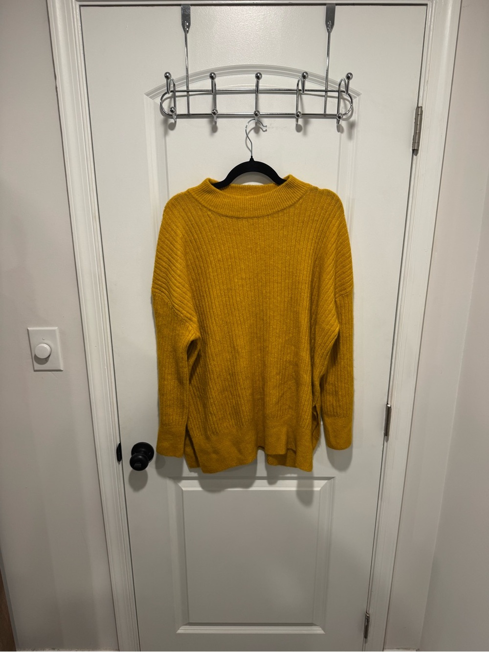 H&M Mustard Ribbed Mock Neck Sweater - Women